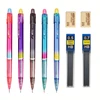 7Pcs/set 0.5 0.7mm Multi-Color Mechanical Pencil with Lead Eraser Art Painting Sketch Writing Office Supplies Stationery 1