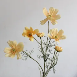 Elegant Silk Chamomile Flower - White Daisy Artificial Decoration for Weddings and Home Decor (Yellow Orange)