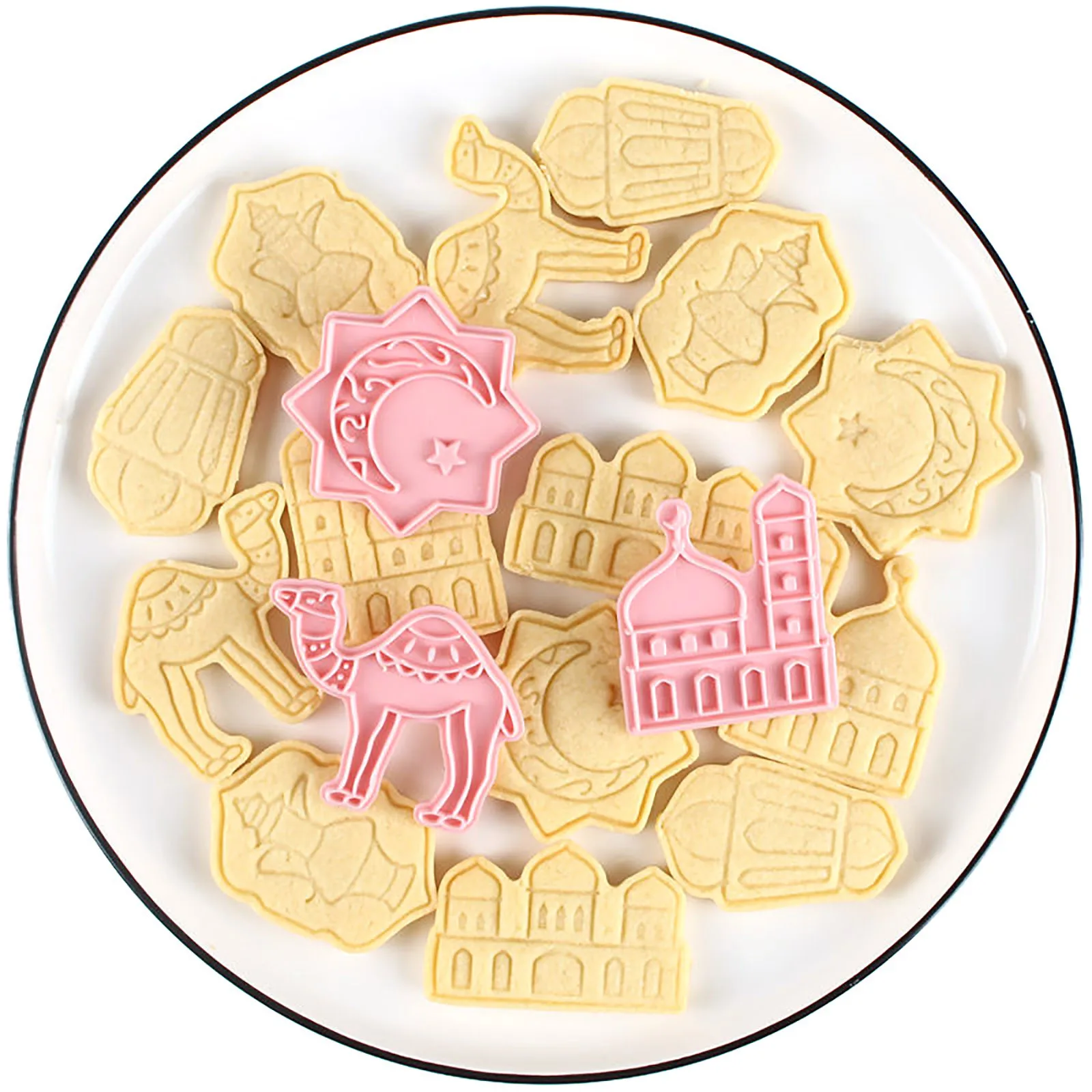 

EID Mubarak Biscuit DIY Mold Ramadan Kareem Decoration Cookie Cutter Set 2024 Islamic Muslim Festival Party Supplies Baking Tool