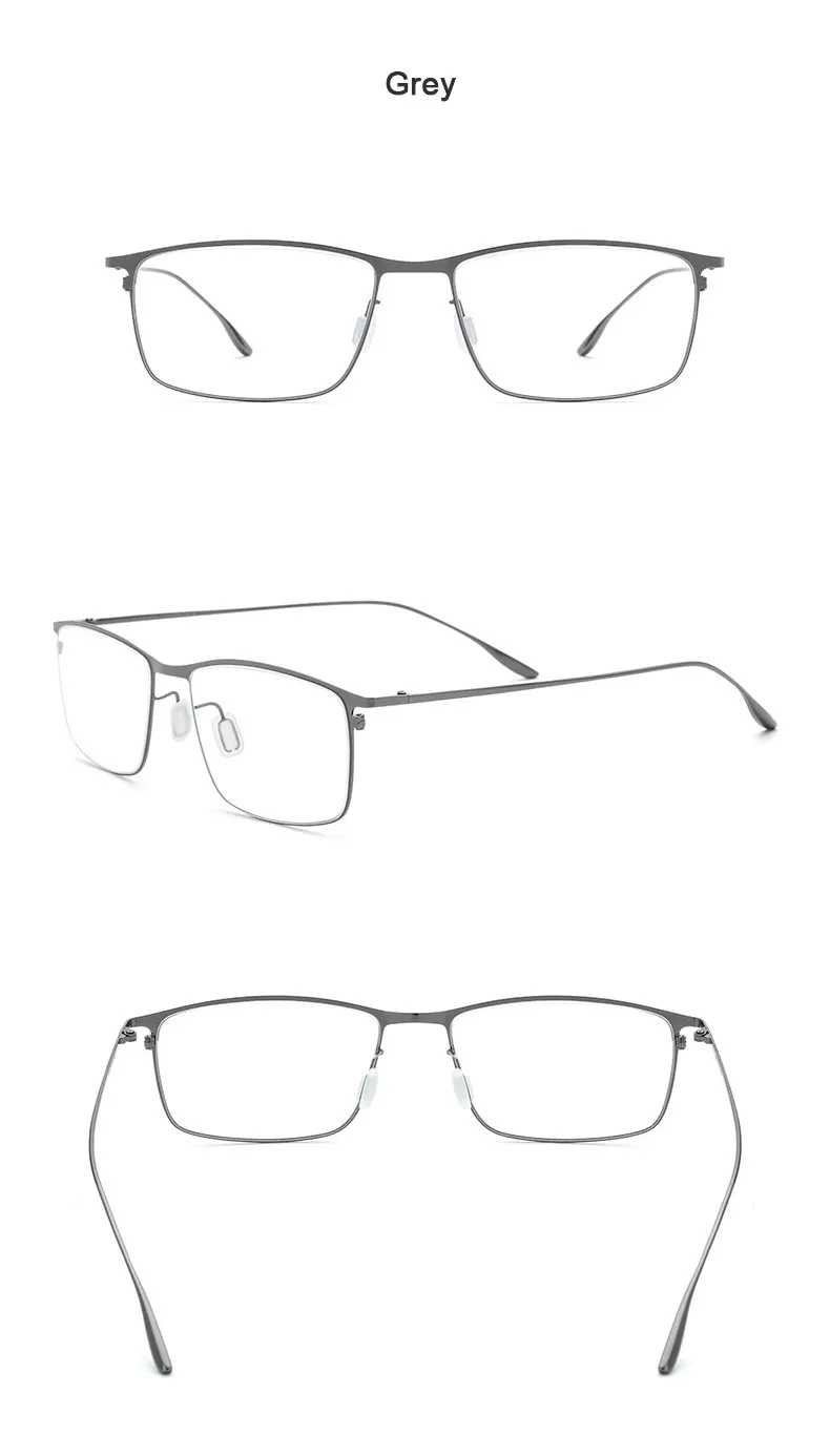2024 hochwertige Designer ultraleichte Titan Business Brille Männer voller Rand quadratische Brille koreanische Brille – Detail 7