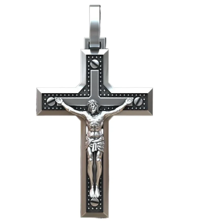 4.5g Cross Christian Jesus Crucifixion Screws Gold Pendant Women  Customized 925 SOLID STERLING Silver Pendant