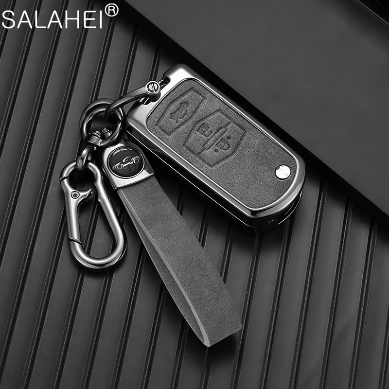 

2 3 Buttons Leather Keychain Bag Holder For Mazda 2 3 5 6 CX7 CX9 RX8 MX5 MPV Demio Car Key Fob Cover Case Smart Protector Shell