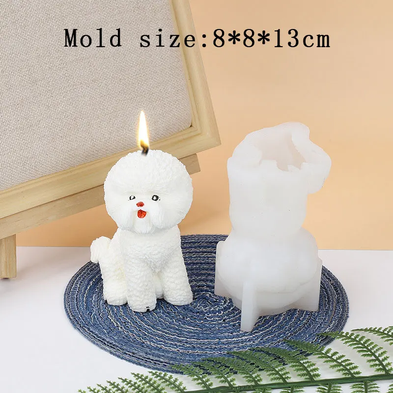 Golden Retriever cane stampo per candele in Silicone Teddy Puppy sapone resina gesso fare torta al cioccolato stampo da forno decorazioni per la casa regali per animali domestici