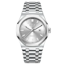 Elegant Gold Quartz Women's Watch - Luminous, Waterproof, Date Display, and Steel Chronograph Design (Silver white)
