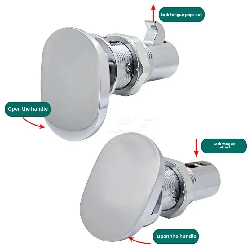 BSS320-6 Hand Crank RV Cabinet Safety Latch Boat Collision Lock Metal Door Lock For Caravans Campers Trailer Safety