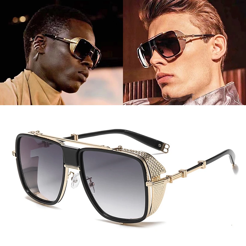 Jackjad 2022 Fashion Cool Luxury Steampunk Style Side Shield Sunglasses