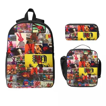 3Pcs 31 Minutos Backpack Set for Children Pencil Boxes Bookbag Sets with Lunch Box For School Students Knapsack 1