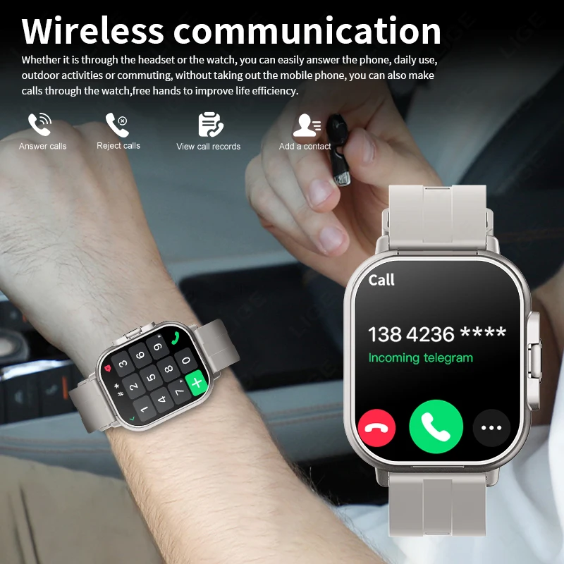 GPS Smart Watch TWS 2-in-1 Headset Bluetooth Talk Heart Rate Blood