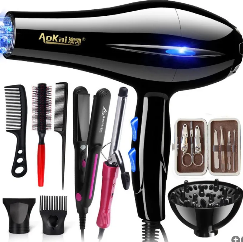 220V Hair Dryer Professional 2200W Gear Strong Power Blow Hair Dryer Brush For Hairdressing Barber Salon Tools Fan