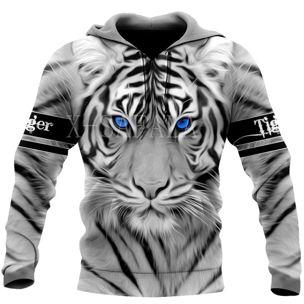 2023 Brand Fashion Autumn Tiger Men's Hoodies Lion Skin 3D All Over Printed Mens Sweatshirt Unisex Zip Pullover Casual Jacket
