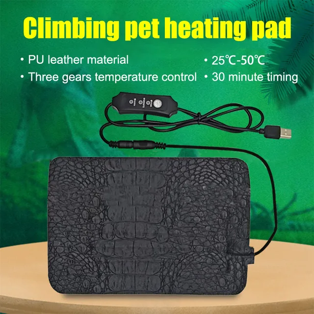 Pet Heating Pad Terrarium Reptile Heat Mat USB Electric Blanket Heater 3 Gear Adjustable Temperature Controller Incubator Mat 3