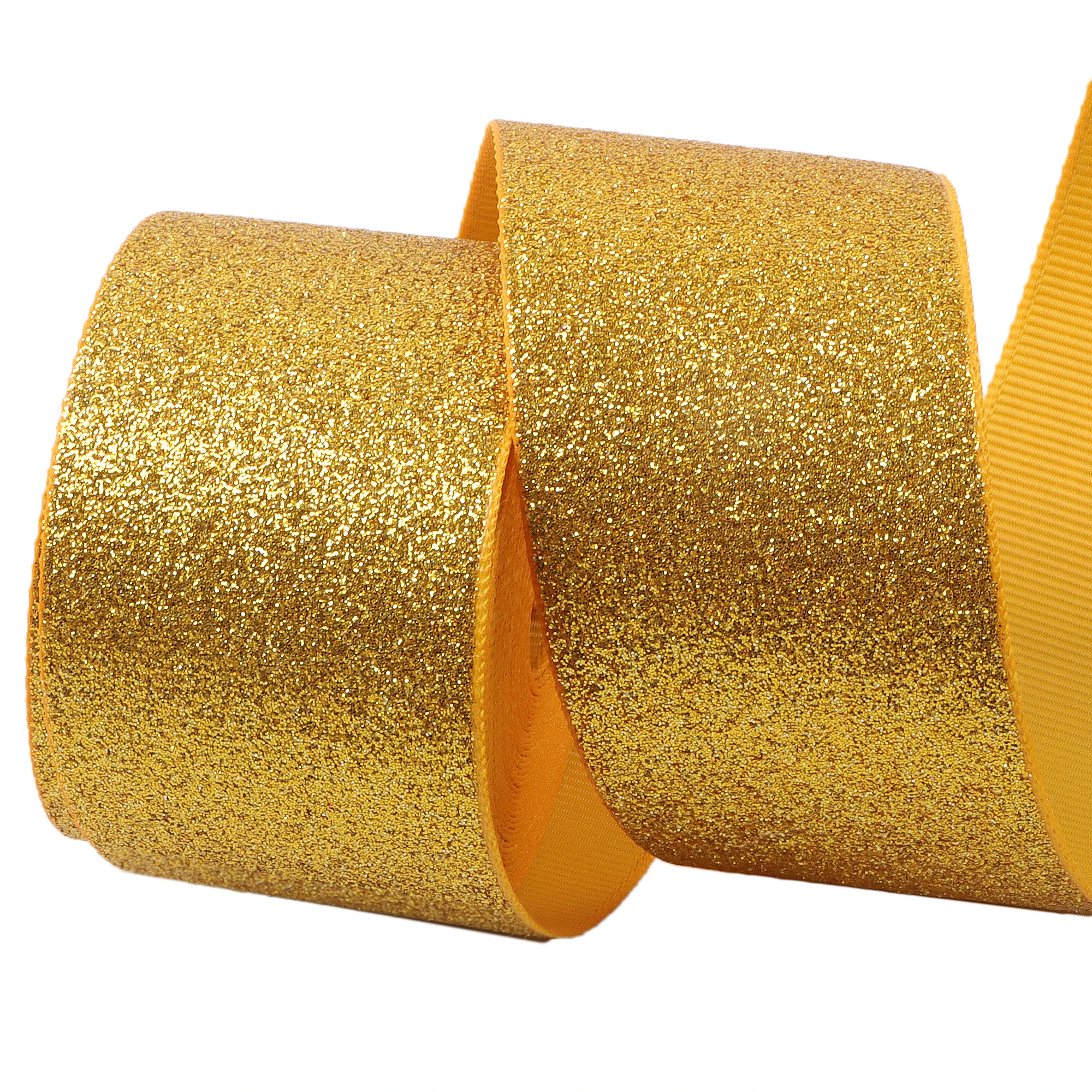 38MM50YardsRollGlitterGrosgrainRibbonforMakingHairBowDIY