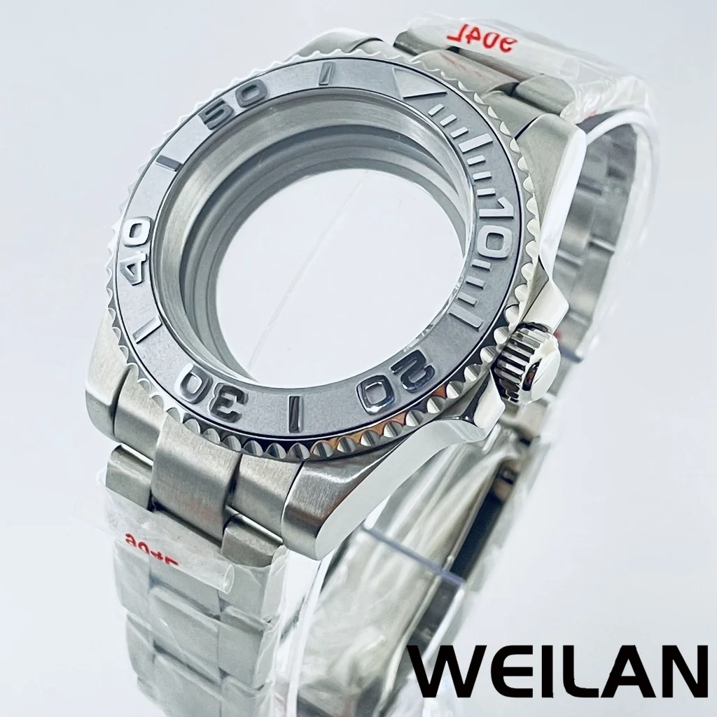 Silver Watch Case with Ceramic Bezel and Sapphire Crystal