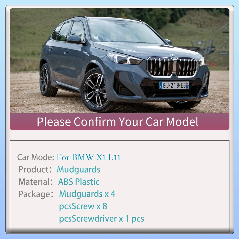 Unieke 4 Stuks Zwarte Spatlappen Voor BMW X1 IX1 U11 M35I M Sport Xline 2022 2024 Spatlappen Spatborden Spatborden Voor Achter