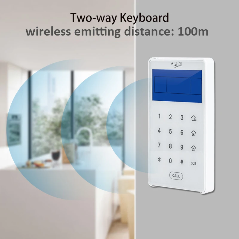 868MHz Two-way Communication Password Keyboard Touch Keypad RFID Tag Reading Tag Arm/Disarm for Focus Alarm System ST-VGT HA-VGW