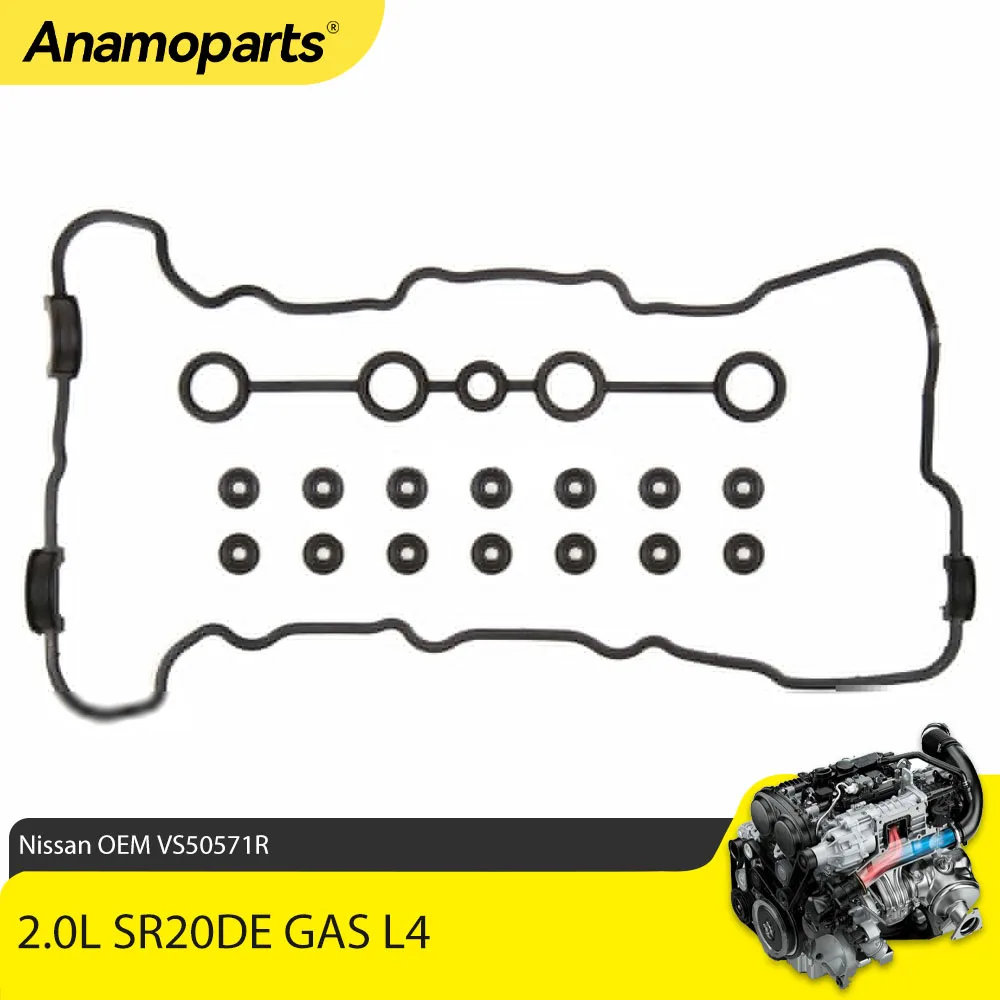 

Комплект прокладок для крышки клапана двигателя с втулками, подходит для 2,0 L SR20DE GAS L4 для 97-02 Nissan Sentra 200SX INFINITI G20 16V DOHC 2.0L