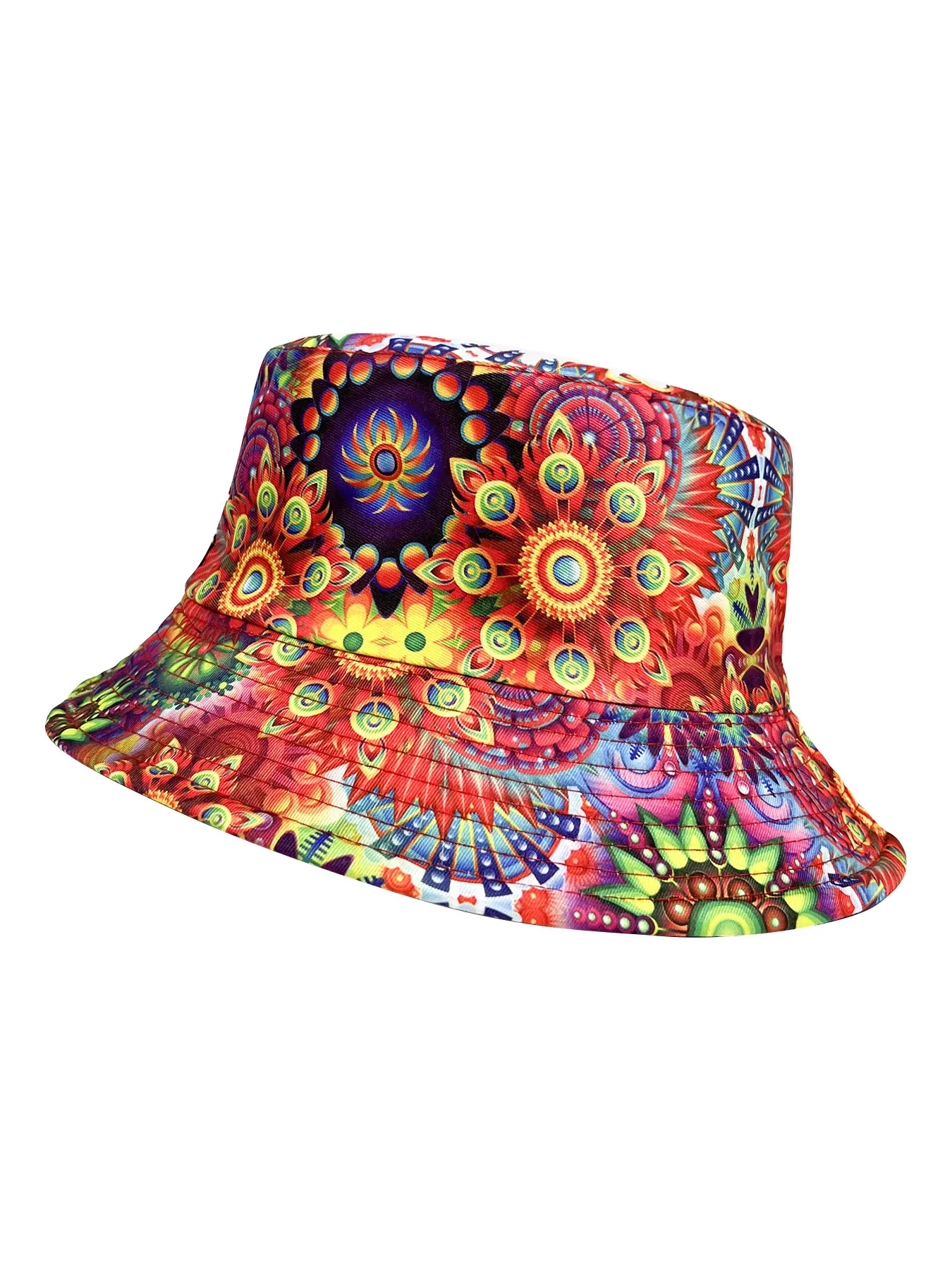 Sonnenblumen-Bucket-Hut im europäischen und amerikanischen Stil, 3D-Druck + klassisches Schwarz, beidseitig tragbar, geeignet für alle Jahreszeiten, Sonnenschutz, leicht und faltbar, ideal für Freizeitkleidung im Freien und Strandurlaube. – Detail 2