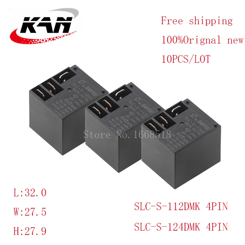 

Free shipping 10pcs relay SLC-S-112DMK SLC-S-124DMK 12VDC 24VDC 30A 250VAC 4PIN Original New