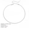 EManco unisexe serpent chaîne collier couleur argent tour de cou en acier inoxydable à chevrons chaîne collier pour femmes bijoux en gros