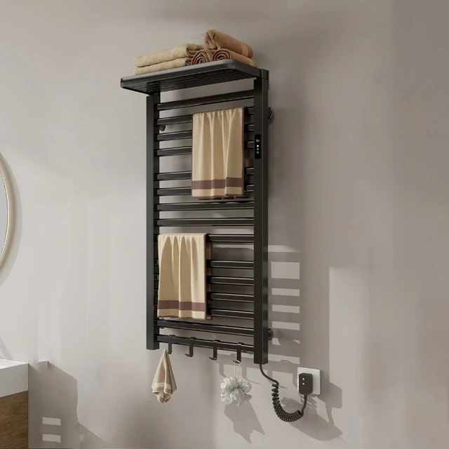 ราวแขวนผ้าเช็ดตัวไฟฟ้า อลูมิเนียมอัลลอยด์ พร้อมจอแสดงผลดิจิตอล กันน้ำ อุปกรณ์ห้องน้ำ 1