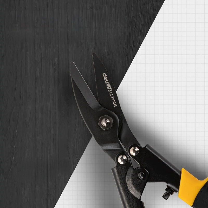 Description Picture 5 of itemDeli 8.5'' 9.5'' Metal Sheet Shearing Tin Snips Straight Shears Bent Blade Cutter Multifunction Electrician Repair Keel Scissors