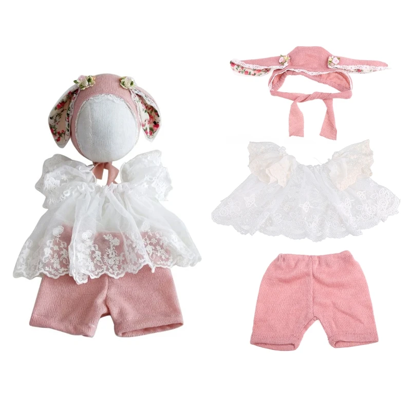 3 Pcs/Set Sweet Baby Hat Tops Pants Clothing Newborn Kids Photography Props Outfits Infants Bathing Gifts for Baby Girls kids clothes set baby girl clothing set