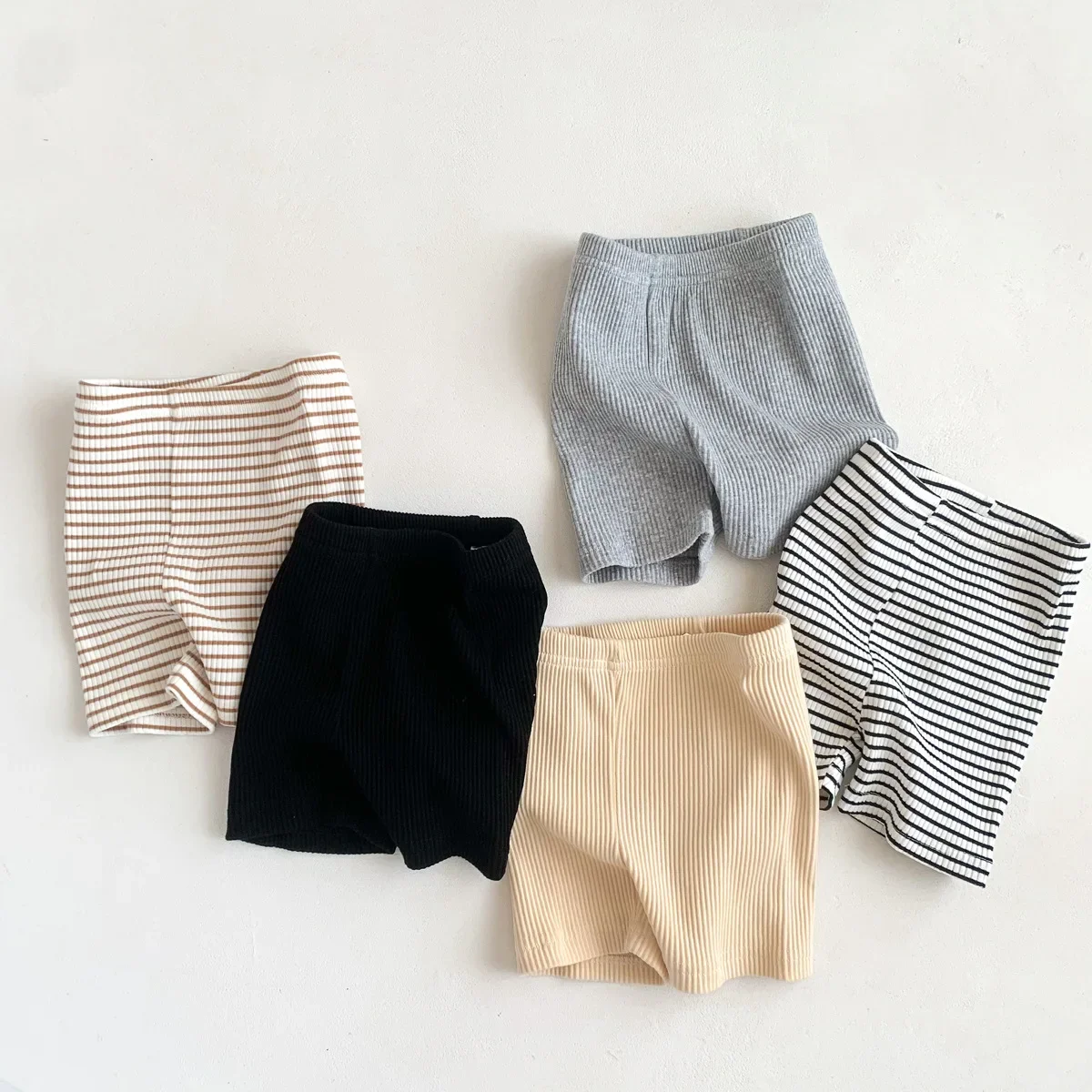 New Summer Children Casual Shorts for Boys and Girls Babies Baby Korean Solid Color Knitted Shorts Teenage Girls Clothing