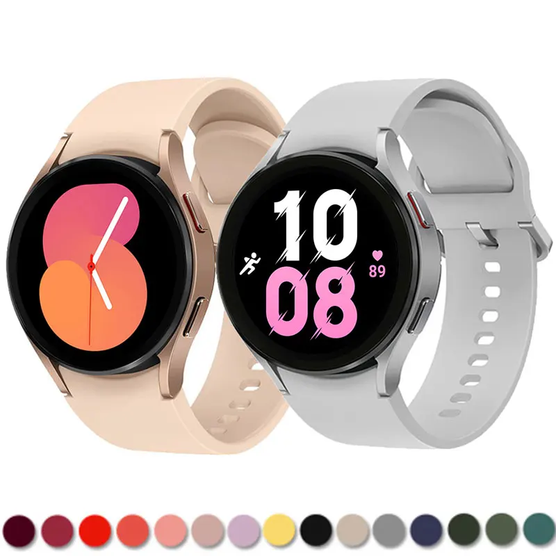

For Samsung Galaxy Watch 5 4 Strap 44mm 40mm/4 classic 46mm 42mm wristband 20mm Silicone Bracelet Galaxy Watch 5 pro 45mm Band