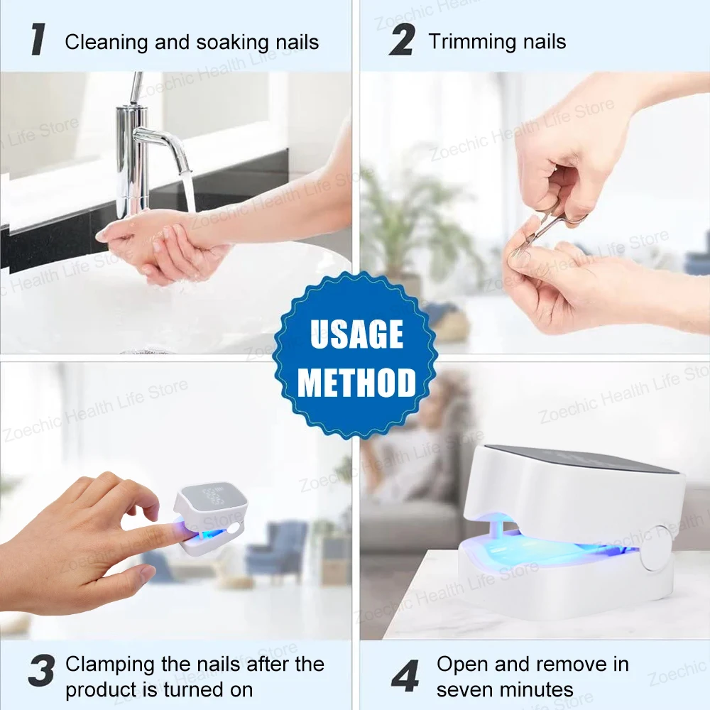 Fungal Nail Treatment Laser Device Time Display Blue Light Therapy for Fingernails and Toenails Onychomycosis Cure Machine nail fungus remover