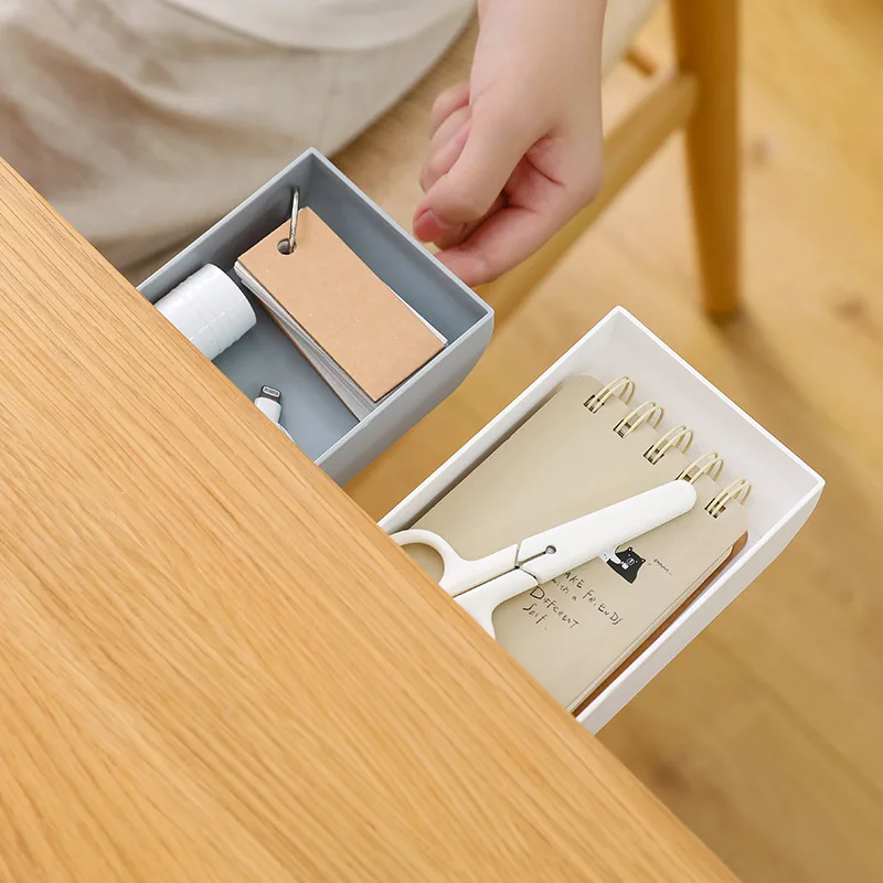 Stackable Hidden Office Drawer Organizer Under Desk Pen Holder Home Office Stationery Box