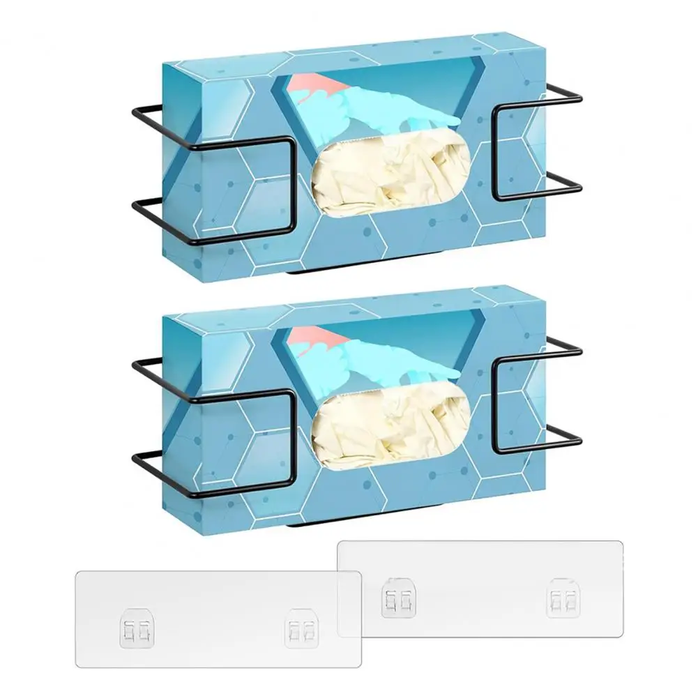 Tissue Box Wall Metal Glove Box Holder with Screws Wall Mounted Healthcare Food Service Dentist Disposable Glove Stoarge Rack 3