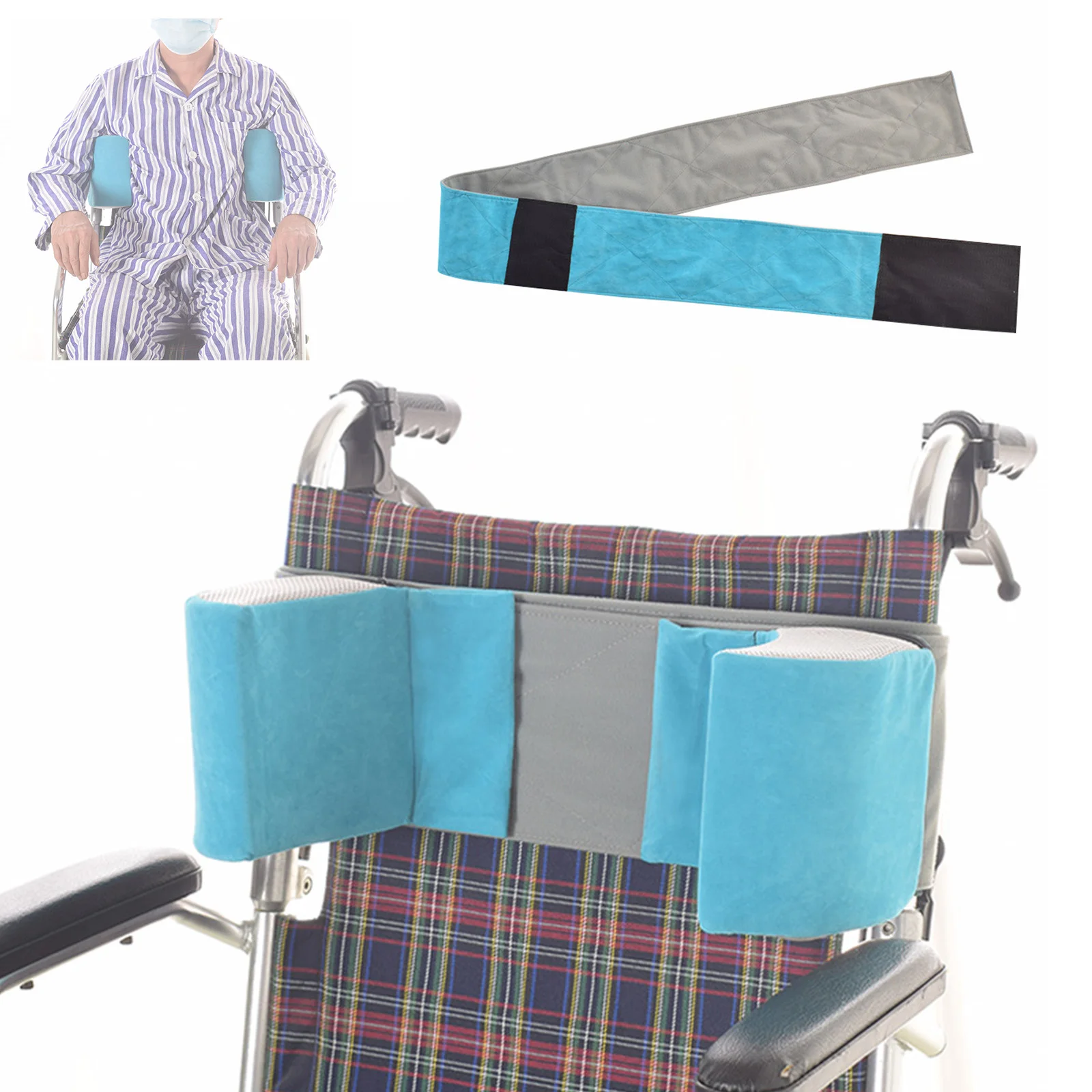 Wheelchair Lateral Support Cushion Adjustable Wheel Chair Positioning Backrest Wheelchair Back Support Pad for Elderly