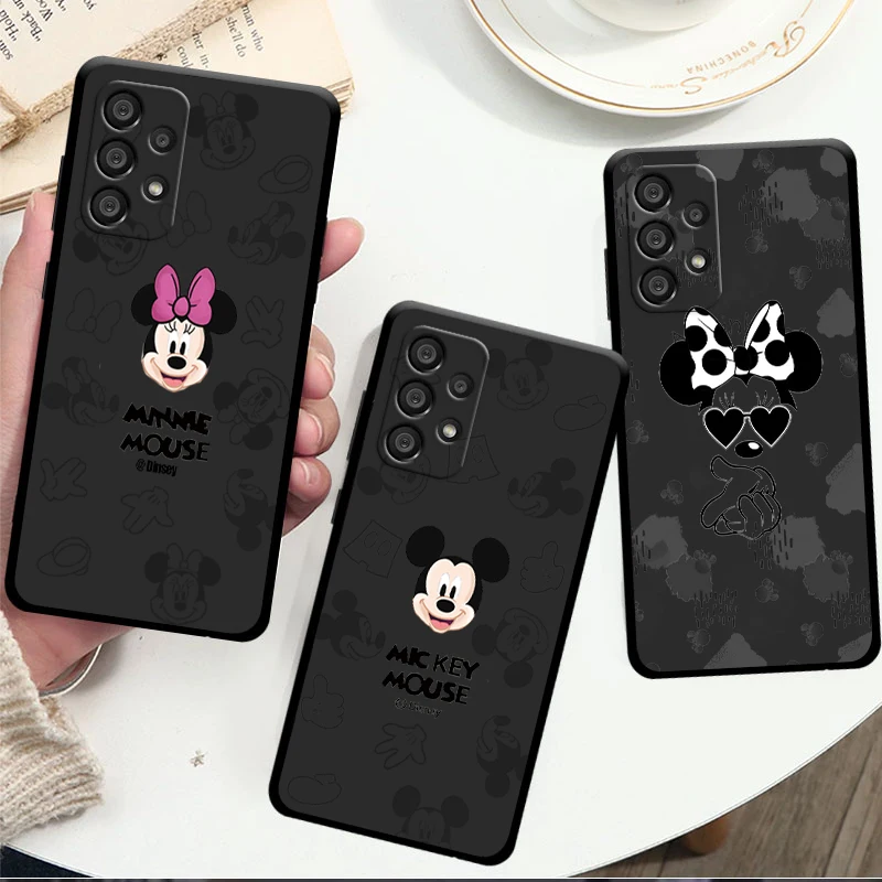 

Disney luxury Mickey Minnie Phone Case For Samsung A72 A71 A53 A52 A51 A31 A42 A32 A23 A22 A21S A13 A12 A03 A02 Black Cover