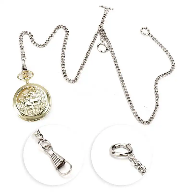 44cm Retro Vintage Metal Pocket Watch Chain Link Watch Holder Classic Antique Gift for watch storage pocket watch chain