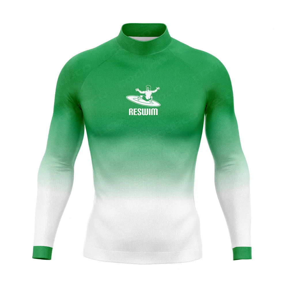 New Men's Swimwear Rash Guards Long Sleeve Surfing Diving T-shirt UV Protection Swimsuit Bathing Suit Swimming Beach GYM Clothes