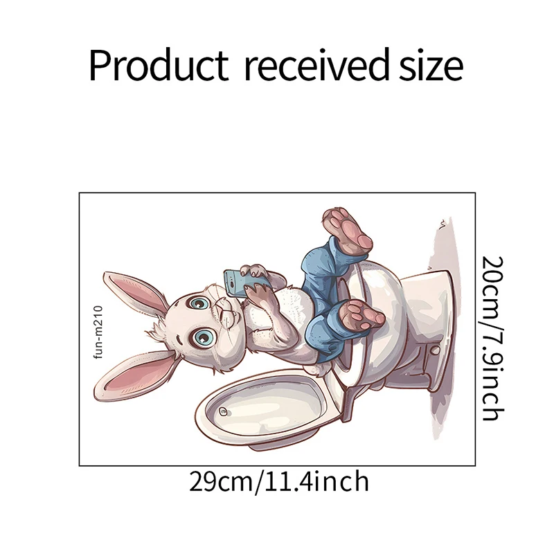Cartoon Pink Rabbit Toilet Water Tank Toilet Stickers Home Decoration Wall Stickers Self-Adhesive Decor Decals Bathroom 1PC