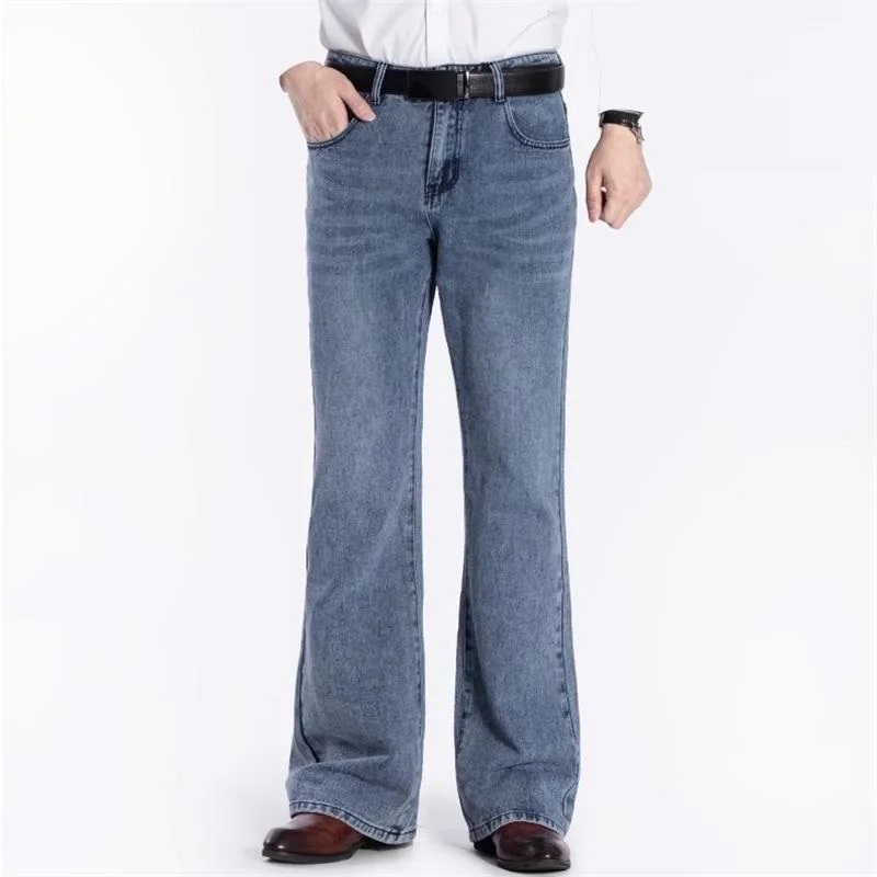 2024 New Male Bell Bottom Denim Trousers High Quality Boot Cut Jeans Men's Clothing Casual Business Flares Pants 3