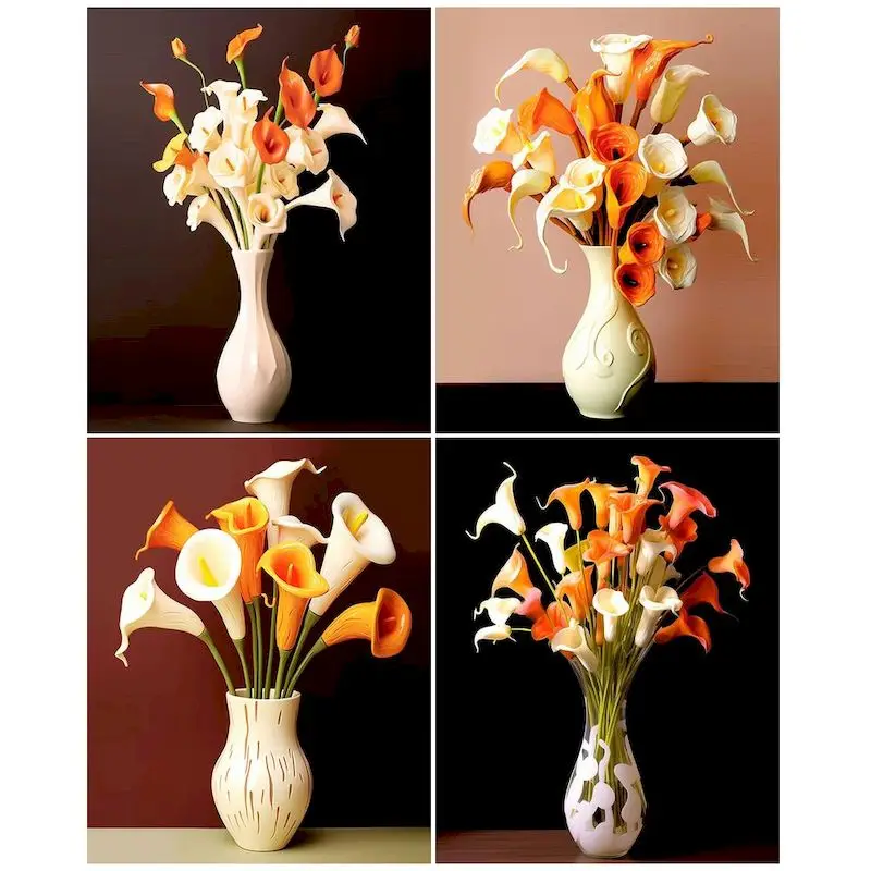 

CHENISTORY Pictures By Number Tulip Vase Kits Painting By Numbers Drawing On Canvas Handpainted Artwork Gift Home Decor