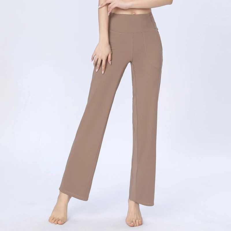 

Wide Leg Comfortable Sport Pants Outdoor Running Flared Pants High Waist Ventilate Buttock Fitness Gym Appear Thin Yoga Pants