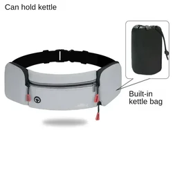 Unisex Outdoor Sports Waterproof Running Belt with Multifunctional Kettle and Phone Holder (Light grey - kettle)