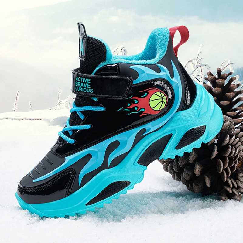 Waterproof Children Casual Shoes Winter Plush Kid Running Shoes Warm Anti-slip Boy Girls Walking Sneakers Platform Tennis 2023