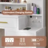Makeup Vanity with Lights, Vanity Desk with Charging Station, White Vanity Table with 10 Light Bulbs Mirror & 3 Lighting Modes 2