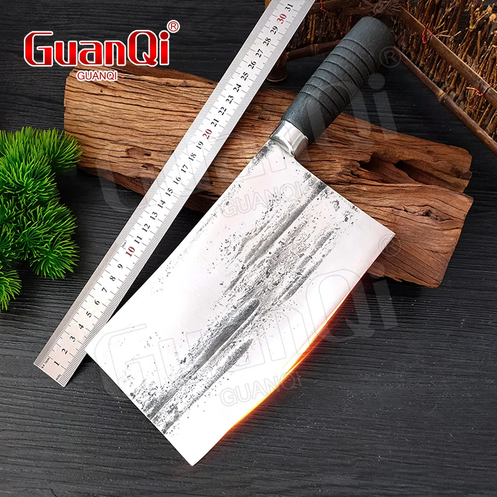 

8 inch Butcher's Knife 5Cr15 Steel Blade 4.5mm Thickened Kitchen Knife Wood Handle Vegetables Meat Bone Chopper Knife Chef Knife