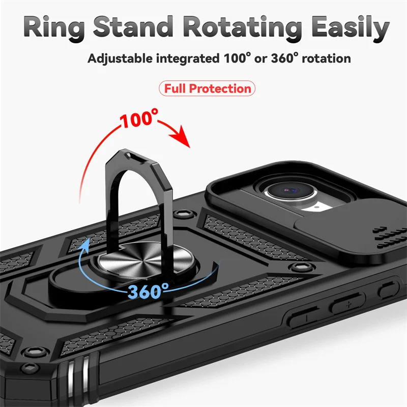 For iPhone 16e Case For iPhone 16e Cover Bumper Shockproof Armor PC Silicone Slide Camera Lens Protector Cover For iPhone 16e 5