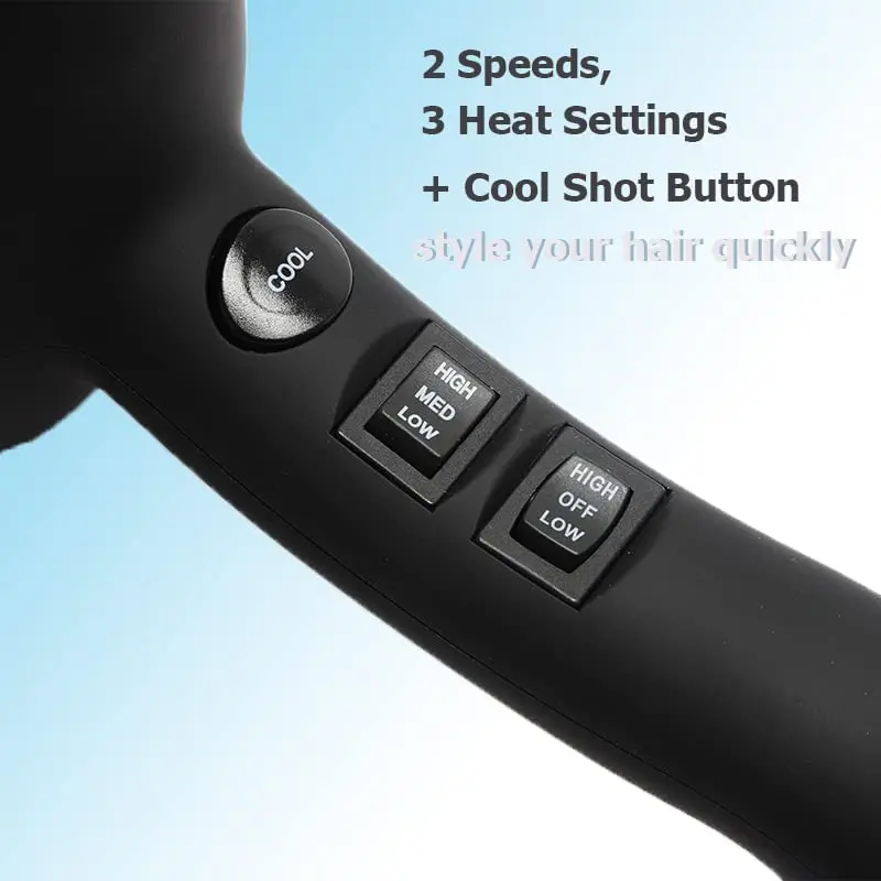 Hair Dryer, Professional Salon Negative Ionic Blow Dryers for Fast Drying, Pro Ion Quiet Hairdryer with Diffuser & Conc