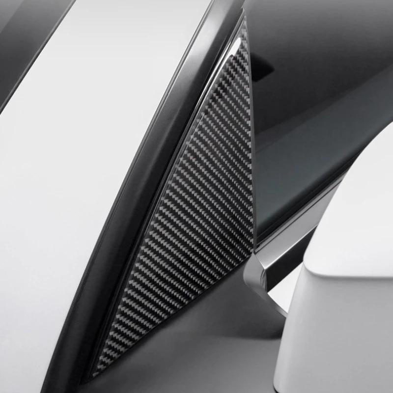 Tesla Model 3/Y Highland 2019-2025 액세서리 A 필러 삼각형 장식 스티커 수정 된 탄소 섬유 스크래치 방지