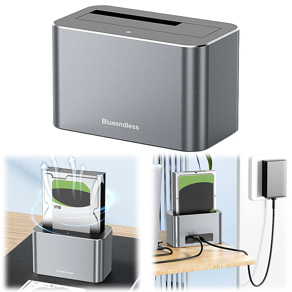 Hard Drive Dock SAS To USB 3.0 Adapter Support Up To 20TB USB External Disk Box Enclosure Case for 2.5/3.5 Inch SATA/SAS HDD SSD