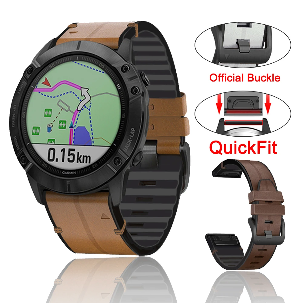 Premium Silicone Leather Quickfit Watch Strap - Universal Fit, 22-26mm Adjustable Bracelet