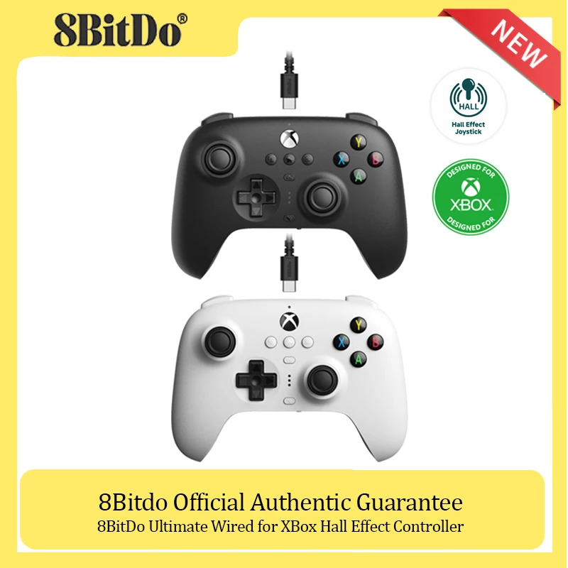 

8BitDo New Ultimate Wired Game Controller with Hall Effect Joystick Update for Xbox Series S / X, Xbox One Windows 10 and Above