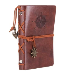 Vintage Leather-Covered Notebook and Journal with Replaceable Kraft Paper (Light Brown)